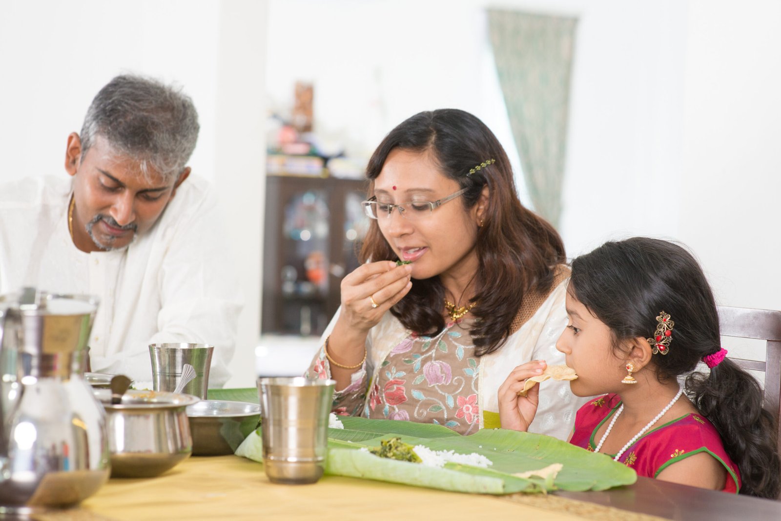 Traditional banana leaf feast for catering